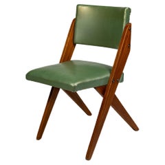 José Zanine Caldas. "Scissors" chair, c. 1950 Vinyl, wood and tapestry