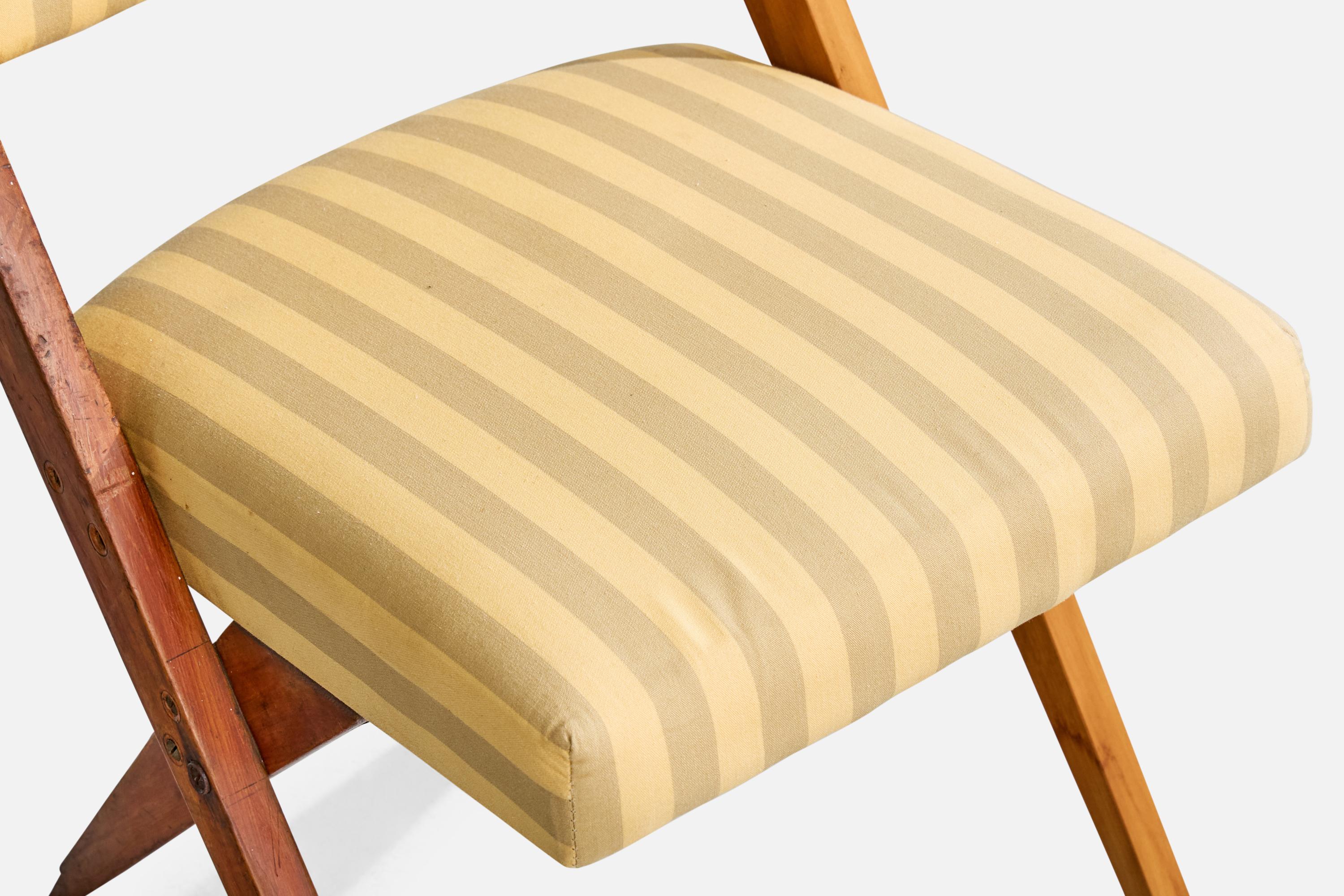 José Zanine Caldas, Side Chair, Wood, Fabric, Brazil, 1950s For Sale 4