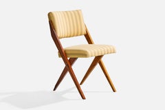 José Zanine Caldas, Side Chair, Wood, Fabric, Brazil, 1950s