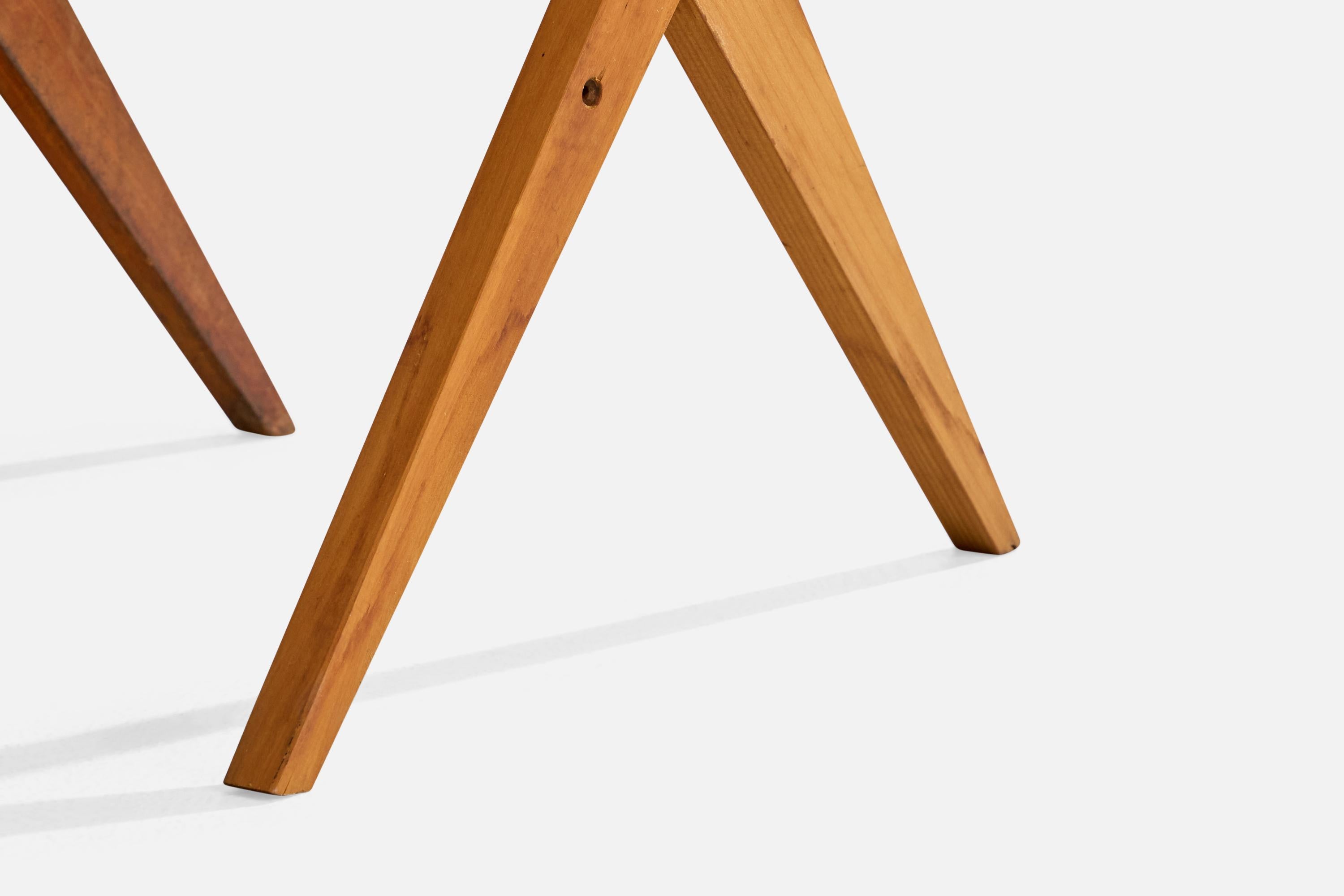 Brazilian José Zanine Caldas, Side Chair, Wood, Fabric, Brazil, 1950s For Sale