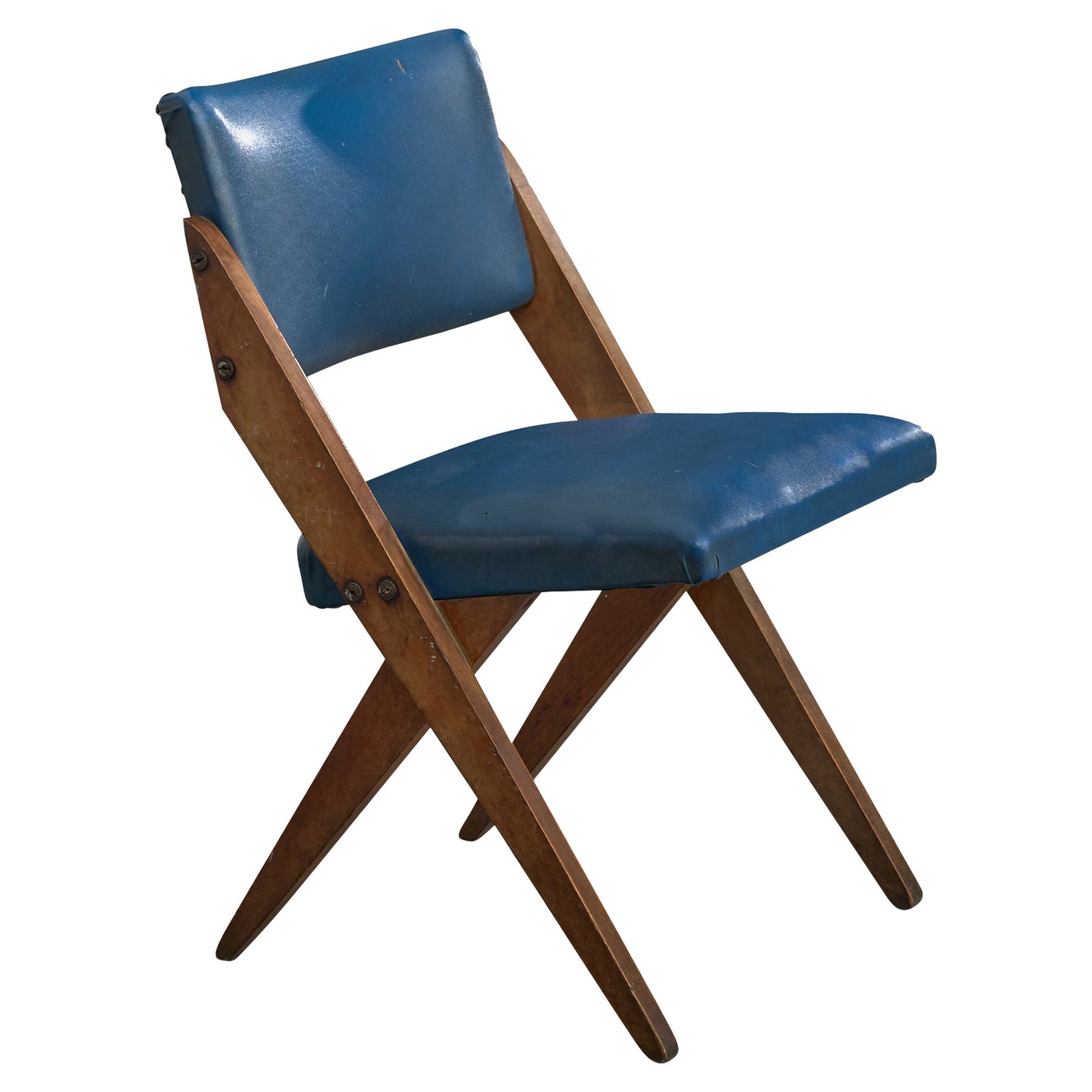 José Zanine Caldas, Side Chair, Wood, Vinyl, Brazil, 1950s
