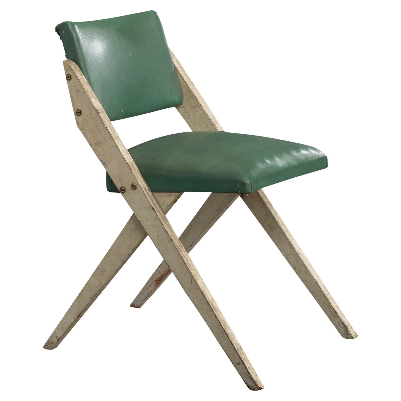 José Zanine Caldas, Side Chair, Wood, Vinyl, Brazil, 1950s