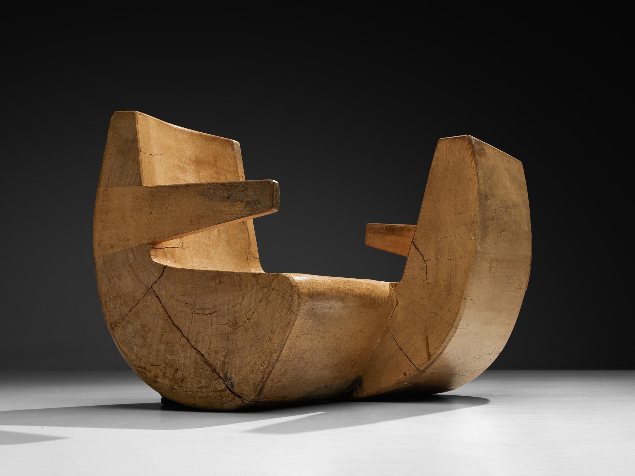 José Zanine Caldas Tête-à-Tête Conversadeira Namoradeira Rocker Lounge Chair Bon état - En vente à Waalwijk, NL