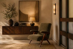José Zanine Caldas “Z” Armchair in Pau Marfim and Olive Mohair, Brazil, 1950s