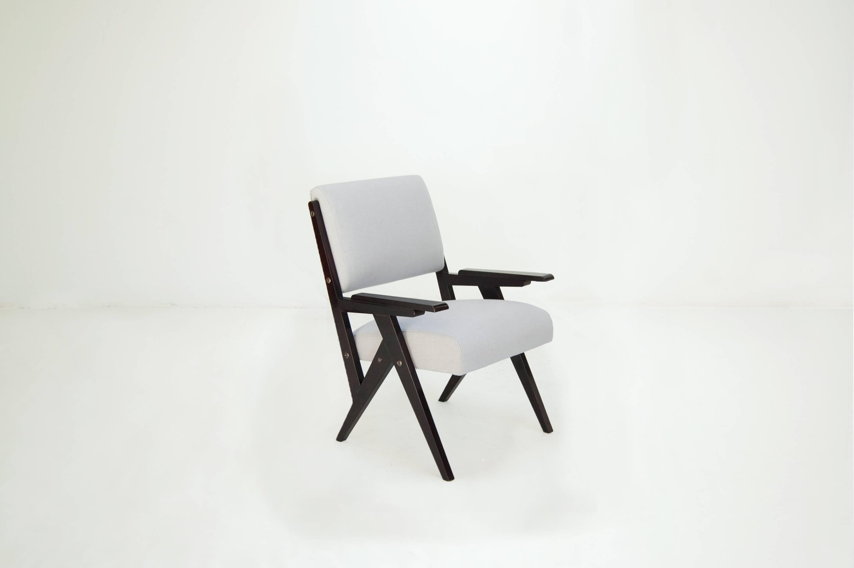 Mid-Century Modern Jose Zanine de Caldas, Brazilian Black and White Midcentury Lounge Chairs, Pair