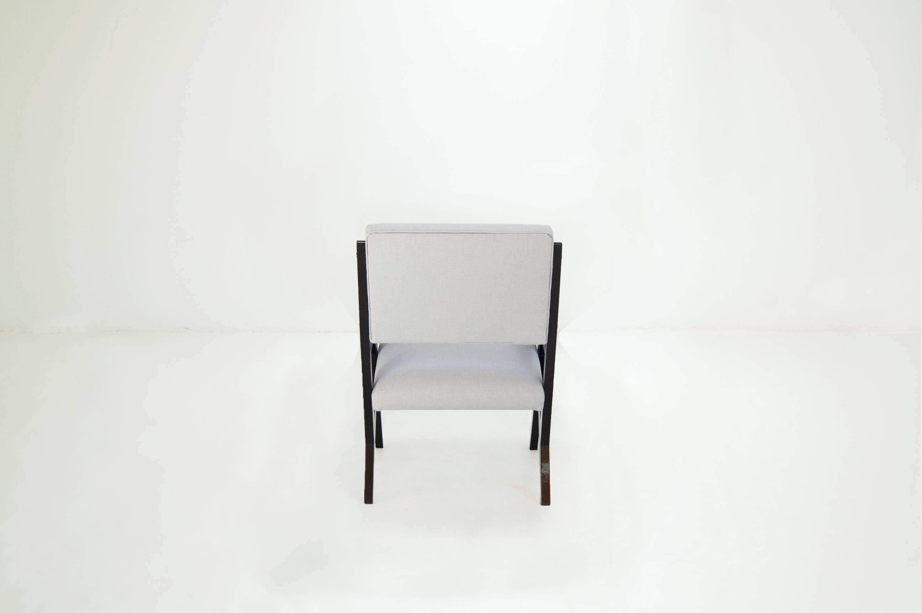 Mid-20th Century Jose Zanine de Caldas, Brazilian Black and White Midcentury Lounge Chairs, Pair