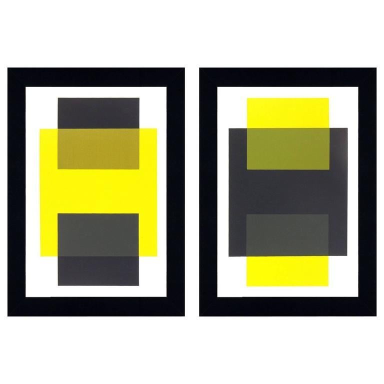 Abstrakte Lithografien von Josef Albers aus der Interaktion von Farben (amerikanisch) im Angebot