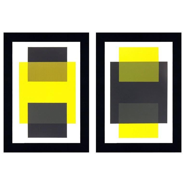 Josef Albers Litografías abstractas de Interacción del color Estadounidense en venta