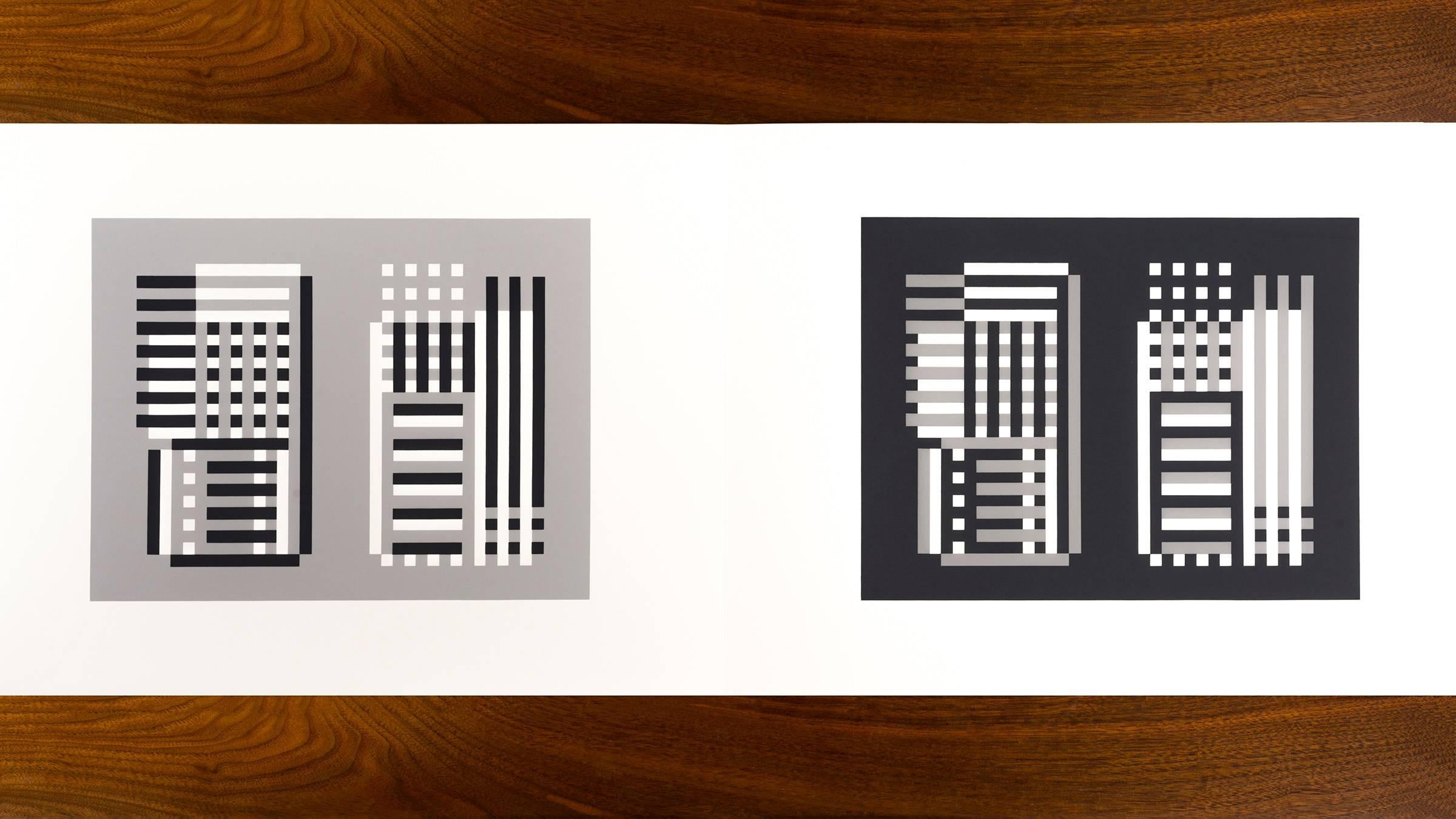 Josef Albers Formulaciones - Articulaciones I y II
Edición 974/1000
1972 serigrafía sobre papel nº 11
Grabado en relieve con las iniciales de Josef Albers, número de carpeta y carpeta. Esta obra ha sido publicada por Harry N. Abrams e