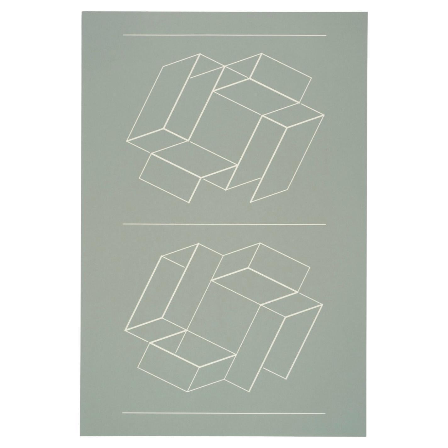 Josef Albers aus der Serie White Embossings on Gray, Druck II im Angebot