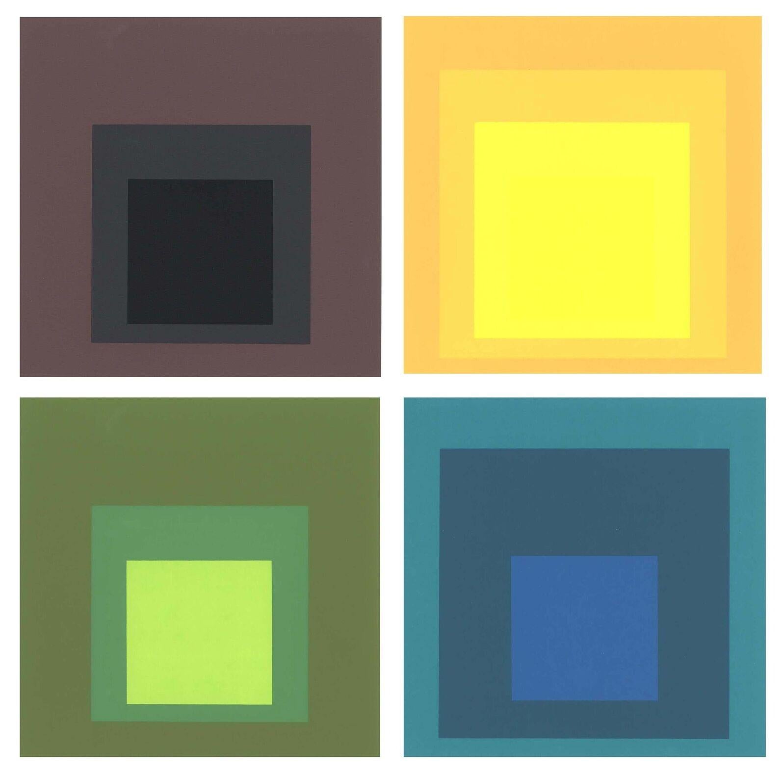 Josef Albers Homenaje al cuadrado 1964 (conjunto de 4 obras impresas), 1964 mediados del siglo XX
