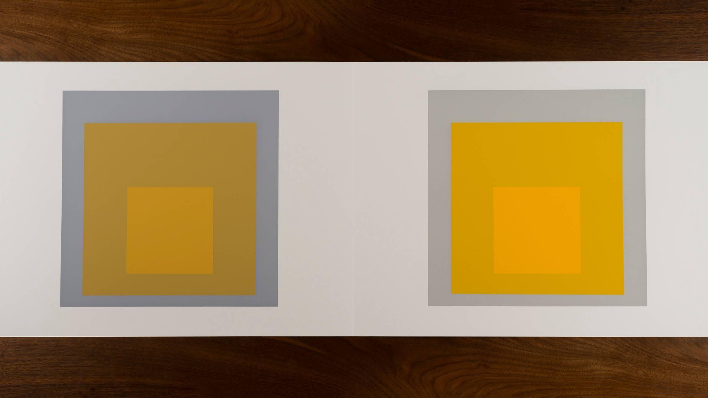 Josef Albers Formulations - Articulations I & II
Edition 974/ 1000
1972 screenprint on paper
Embossed with Josef Albers initials, portfolio and folder number. This work is published by Harry N. Abrams and Ives-Sillman. 
This work has never been