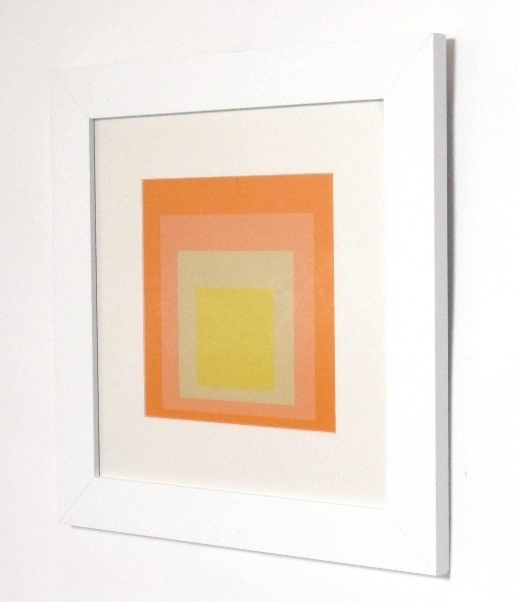 Josef Albers Hommage an das Quadrat Serigraphien Satz von sechs neu gerahmt Mitte des Jahrhunderts (Moderne der Mitte des Jahrhunderts) im Angebot