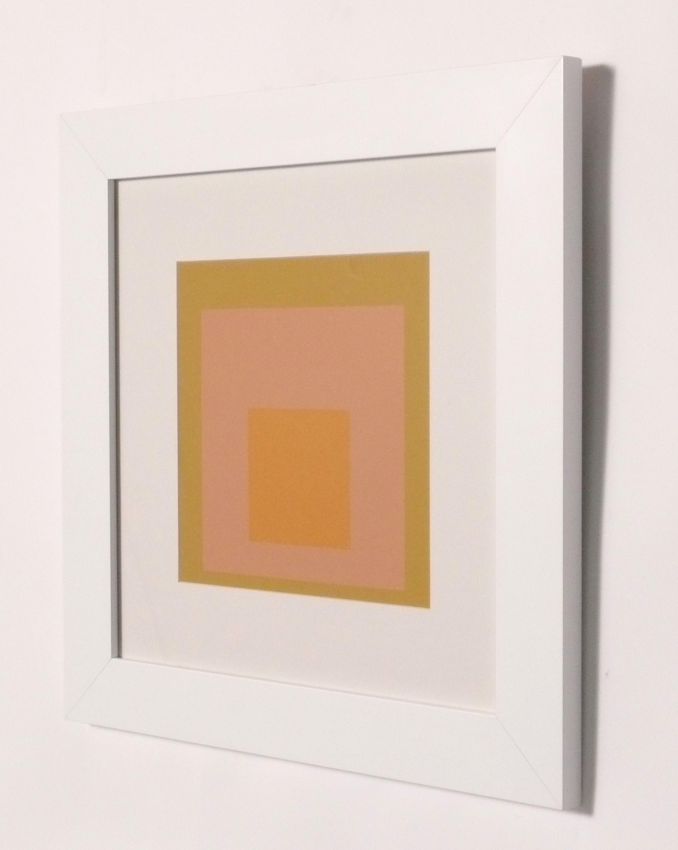 Josef Albers Hommage an das Quadrat Serigraphien Satz von sechs neu gerahmt Mitte des Jahrhunderts (Glas) im Angebot