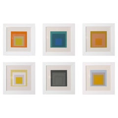 Josef Albers Homage To The Square Serigraphs Set of Six Newly Framed Mid Century