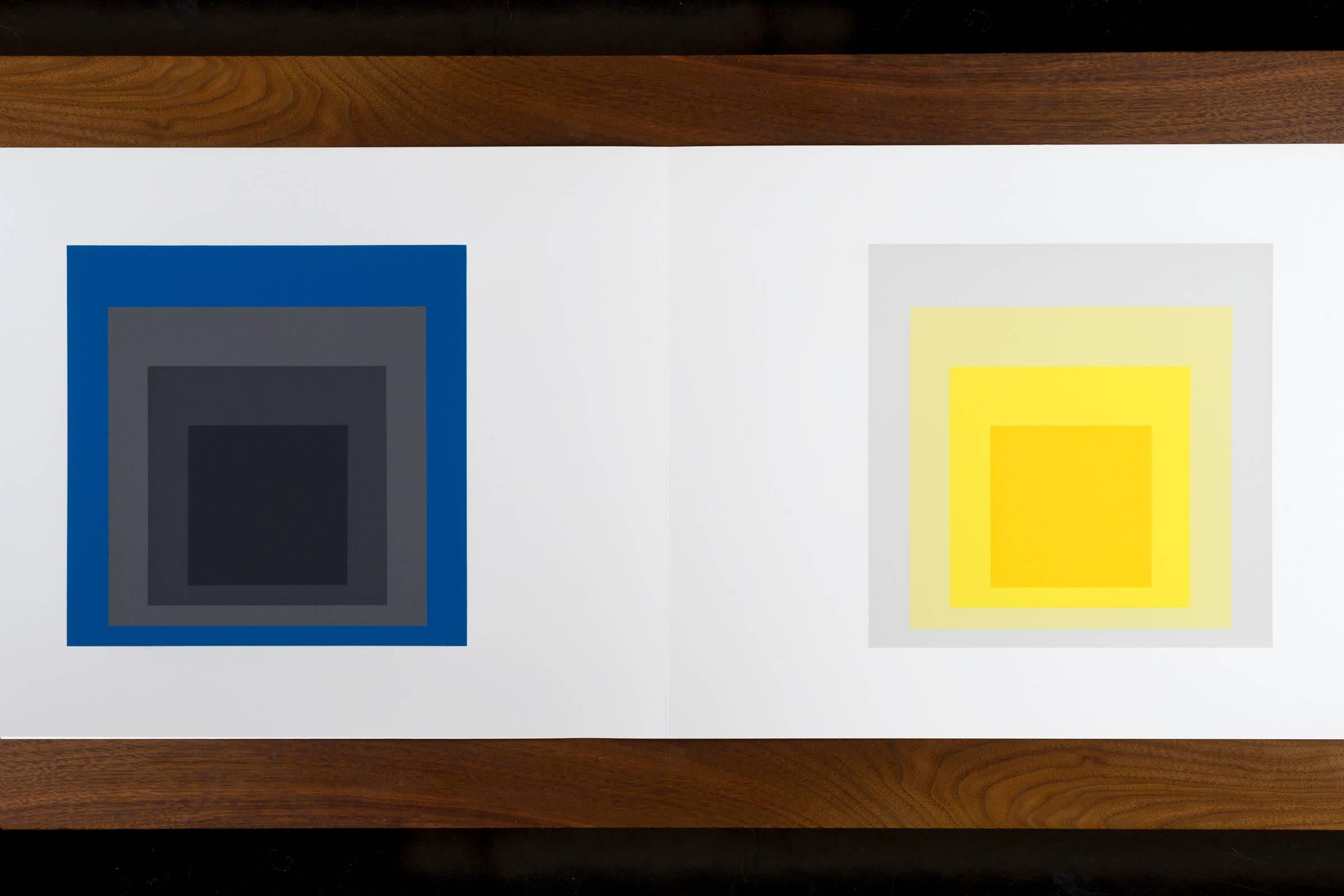 Josef Albers formulations - Articulations I & II
Edition 974/ 1000
1972 screen-print on paper
Embossed with Josef Albers initials, portfolio and folder number. This work is published by Harry N. Abrams and Ives-Sillman.
This work has never been