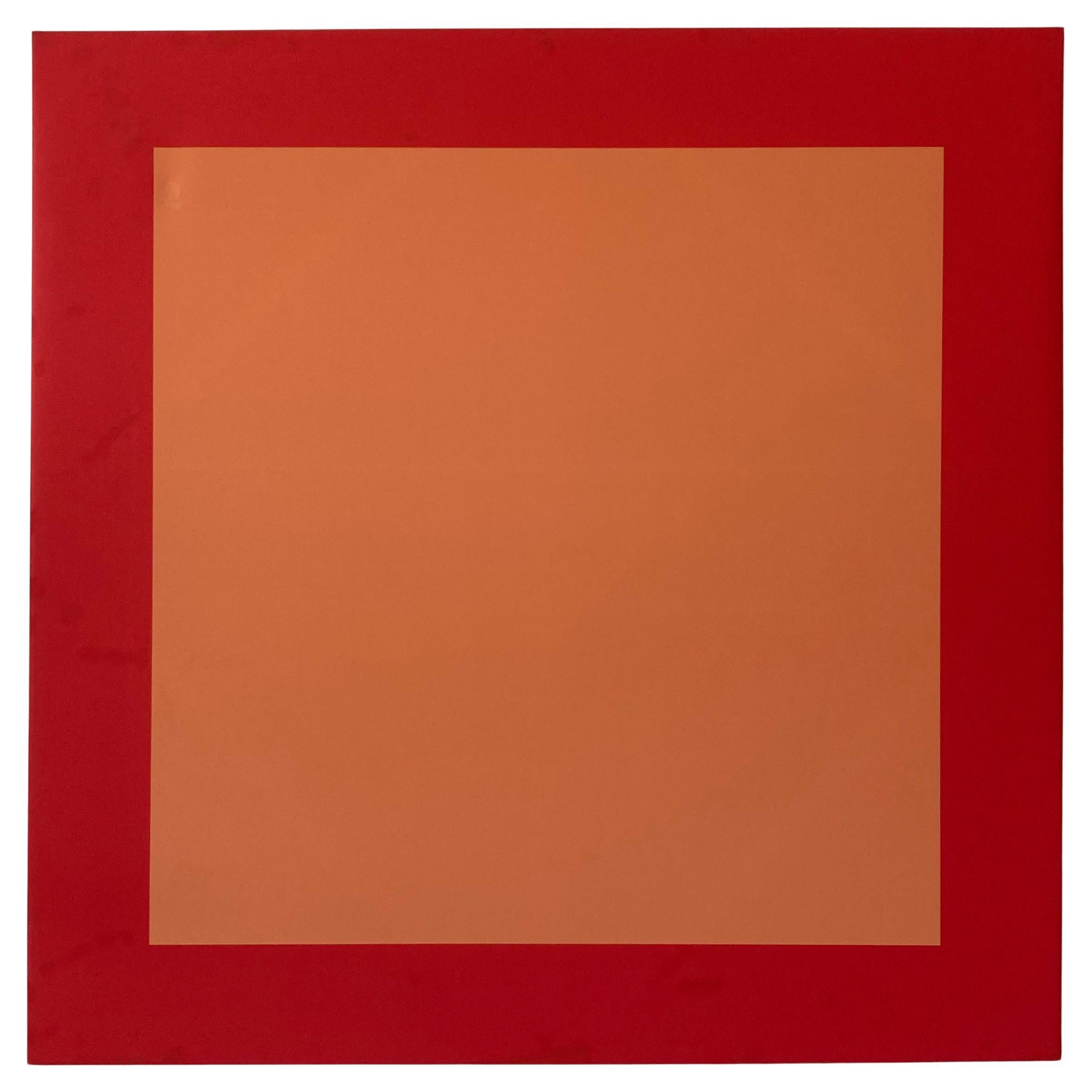 Josef Albers Inspired Painting "Happy" by Todd Hase, Orange