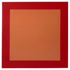 Josef Albers Inspired Painting "Happy" by Todd Hase, Orange
