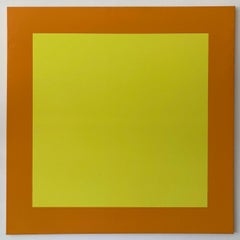 Josef Albers Inspired Painting "Happy" by Todd Hase, Yellow