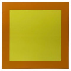 Josef Albers Inspired Painting "Happy" by Todd Hase, Yellow