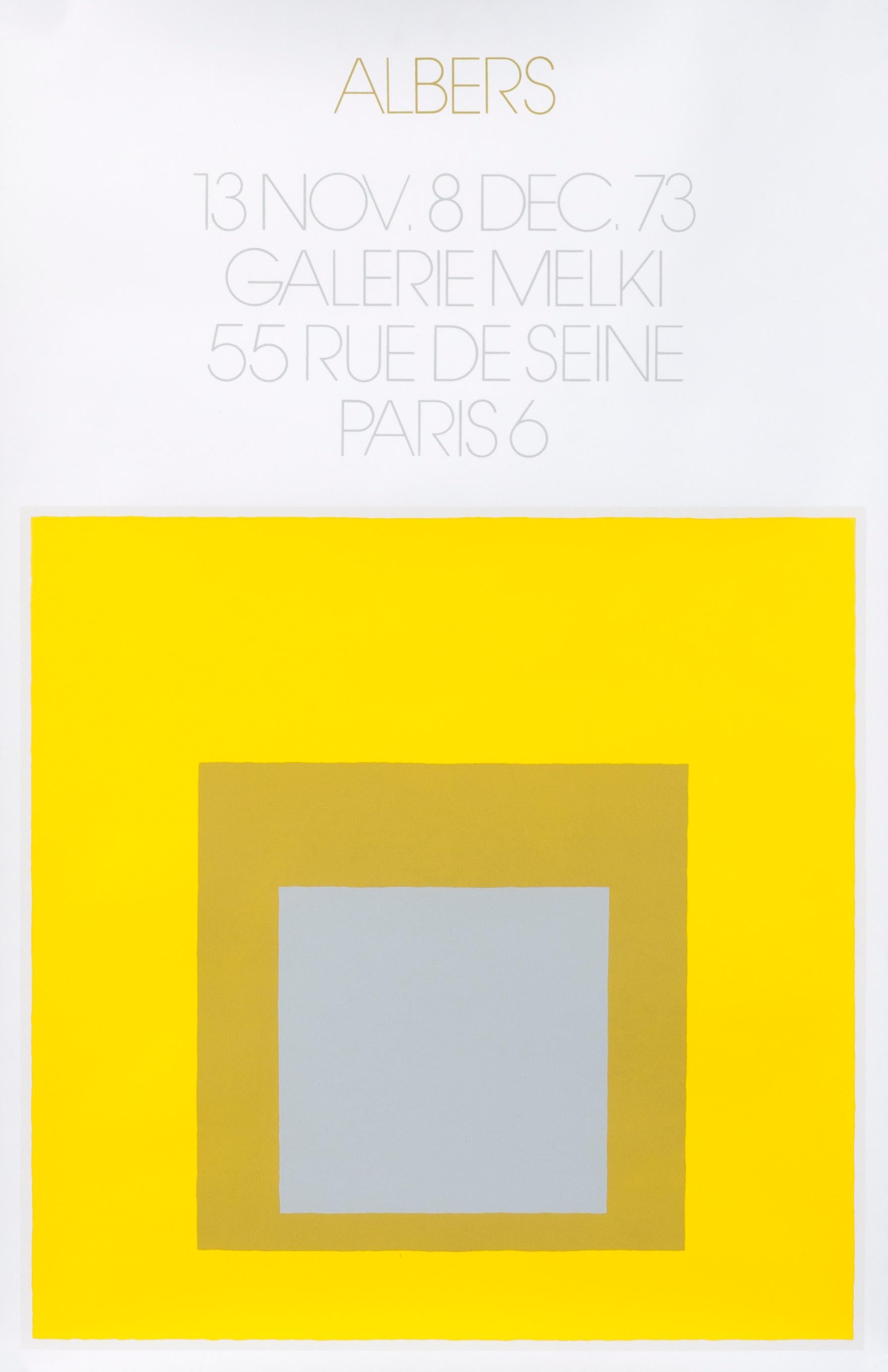 "Albers - Galerie Melki Paris (yellow)" Homage to the Square Vintage Poster - Print by Josef Albers