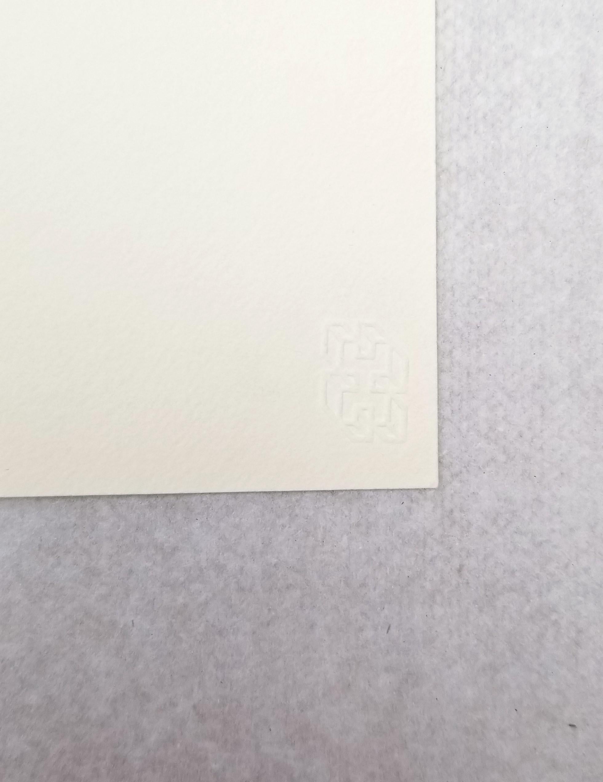 Arrivato /// Bauhaus Astratto Geometrico Josef Albers Serigrafia Giallo Minimal in vendita 9