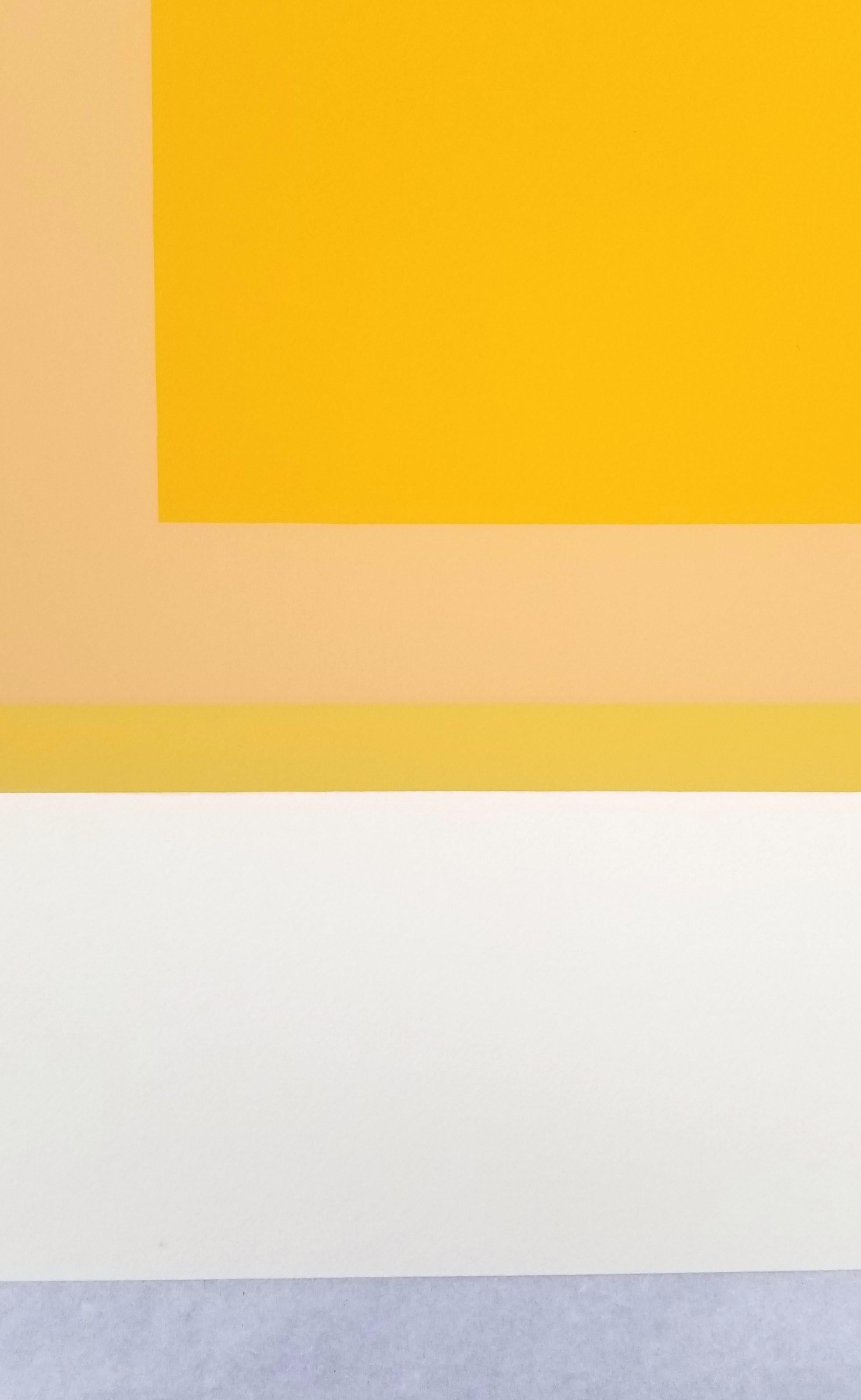 Arrivato /// Bauhaus Astratto Geometrico Josef Albers Serigrafia Giallo Minimal in vendita 11