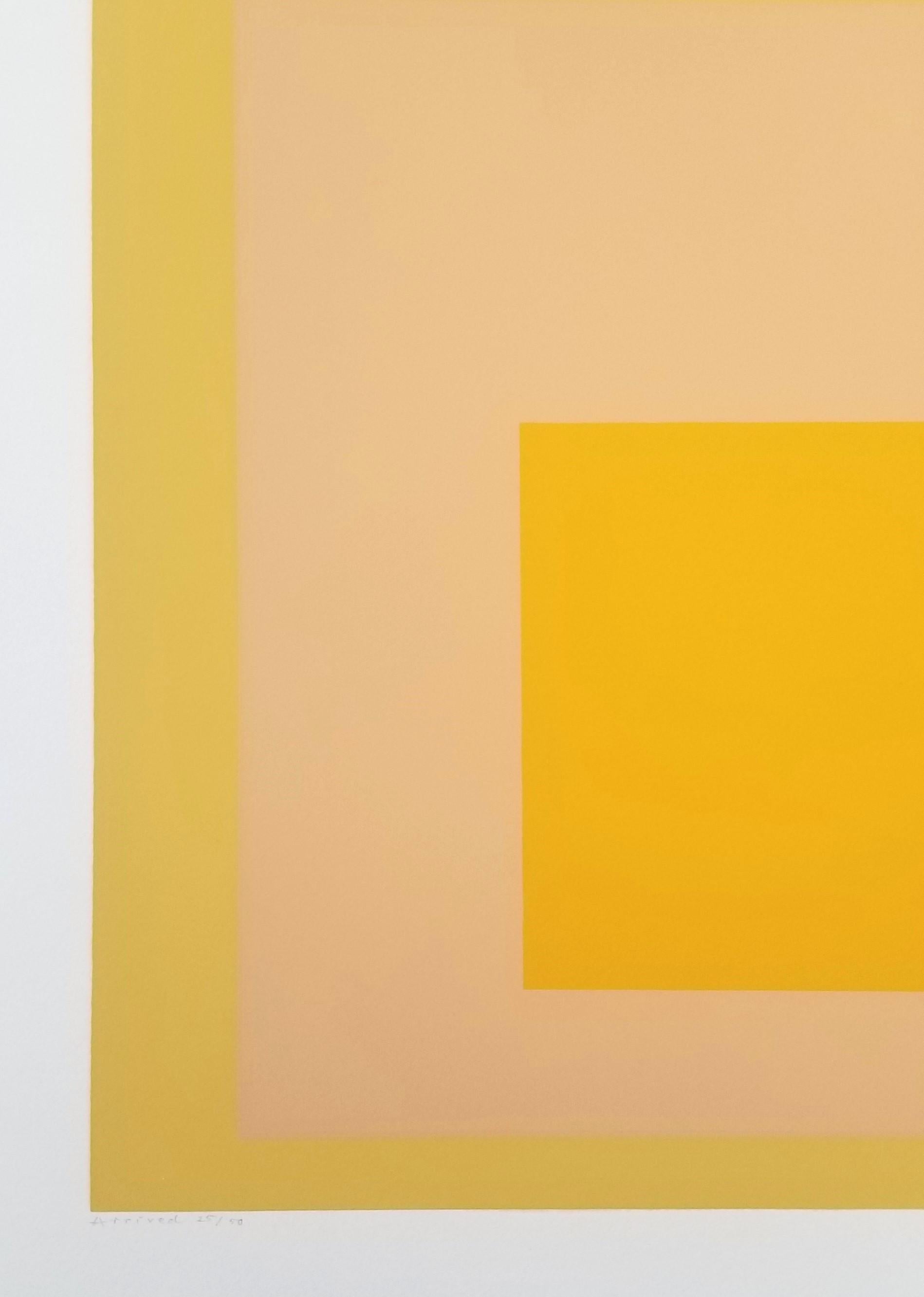 Arrivato /// Bauhaus Astratto Geometrico Josef Albers Serigrafia Giallo Minimal in vendita 12