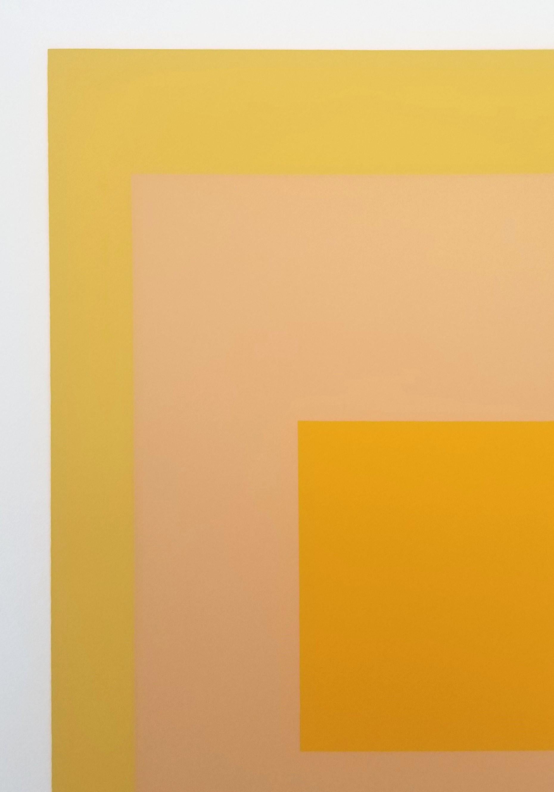 Arrivato /// Bauhaus Astratto Geometrico Josef Albers Serigrafia Giallo Minimal in vendita 13