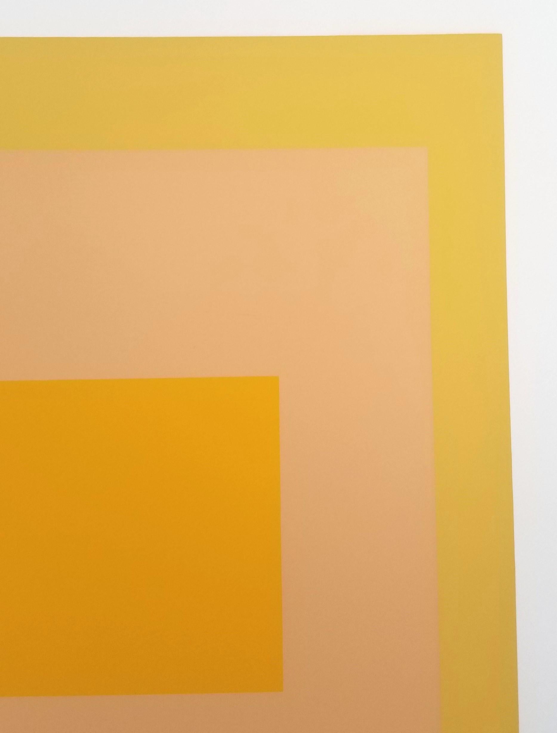 Arrivato /// Bauhaus Astratto Geometrico Josef Albers Serigrafia Giallo Minimal in vendita 14