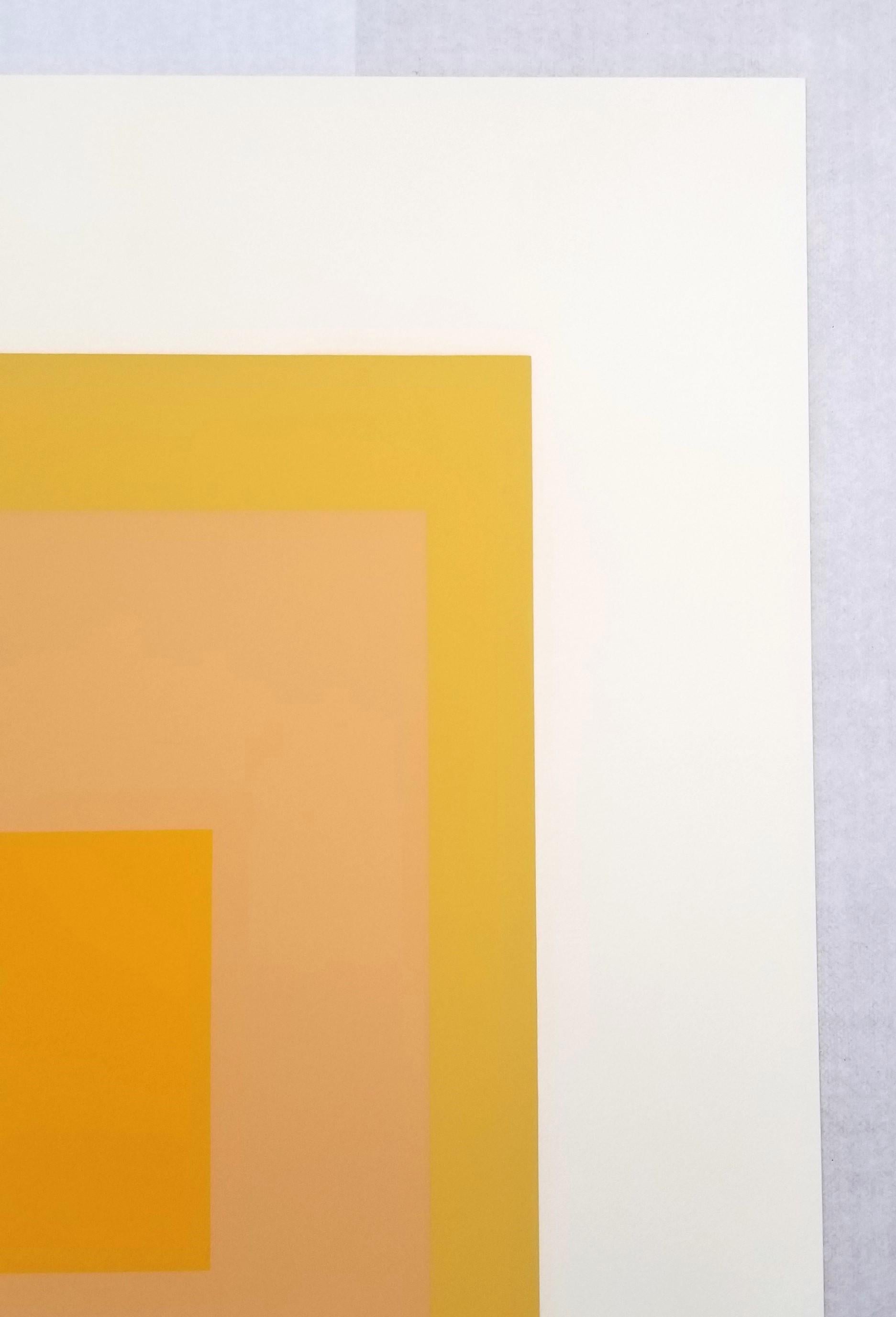 Arrivato /// Bauhaus Astratto Geometrico Josef Albers Serigrafia Giallo Minimal in vendita 6