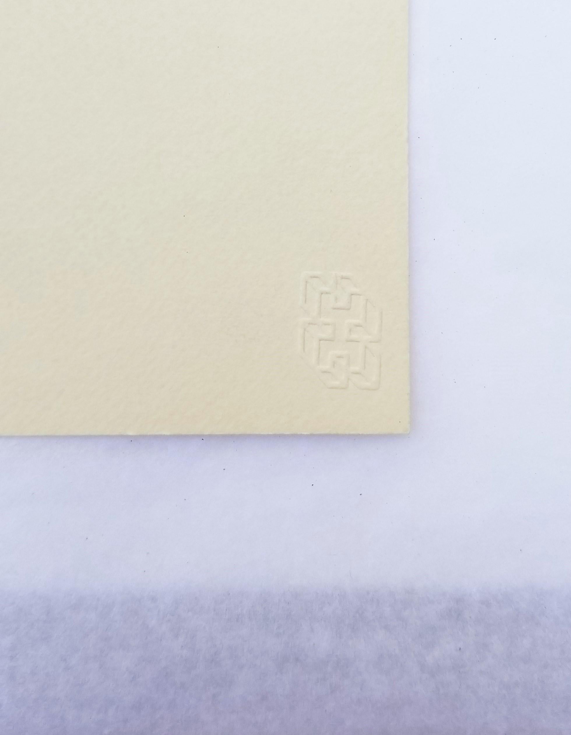 Arrivé /// Bauhaus Abstract Geometric Josef Albers Sérigraphie jaune minimaliste en vente 15