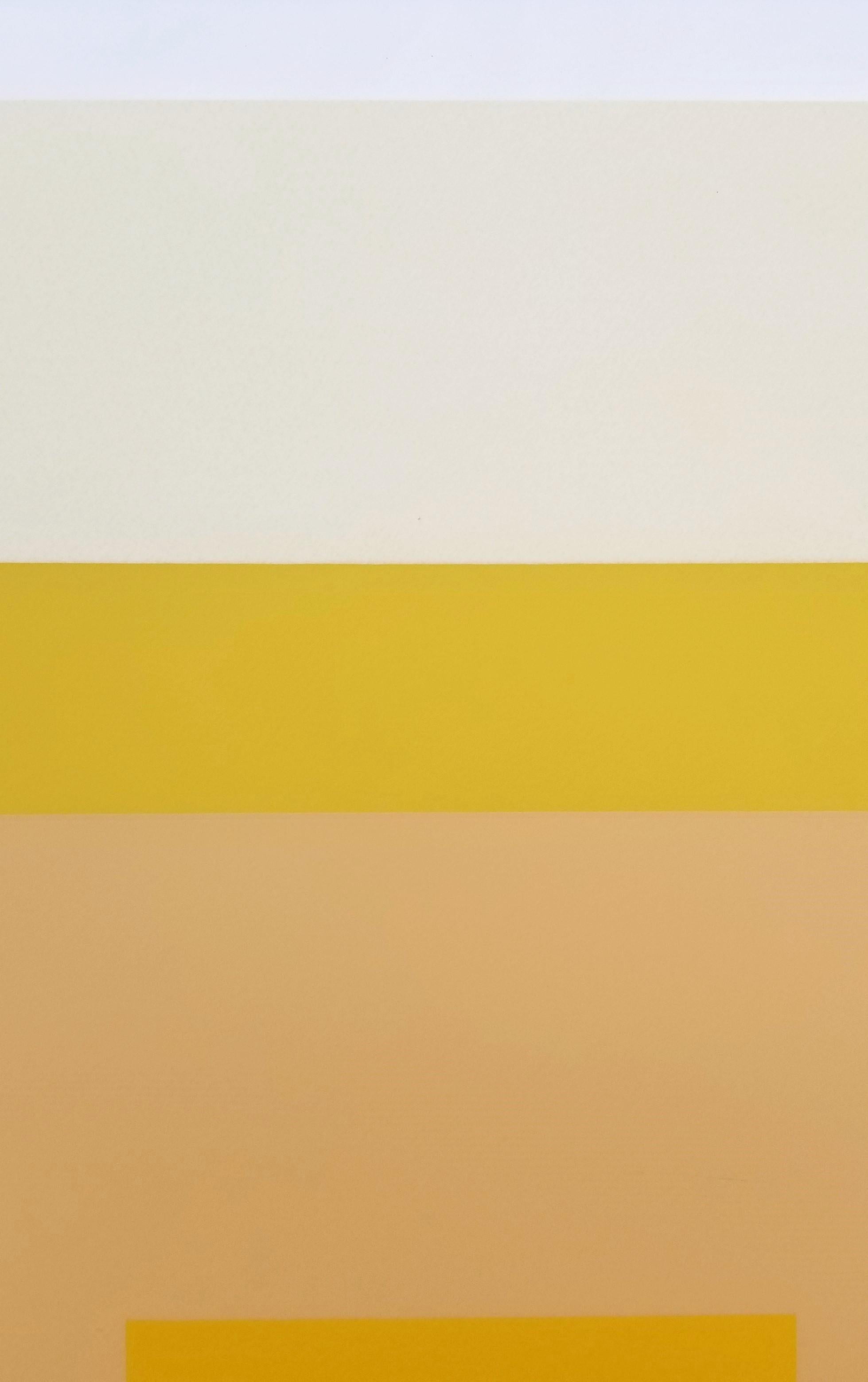 Arrivé /// Bauhaus Abstract Geometric Josef Albers Sérigraphie jaune minimaliste en vente 7