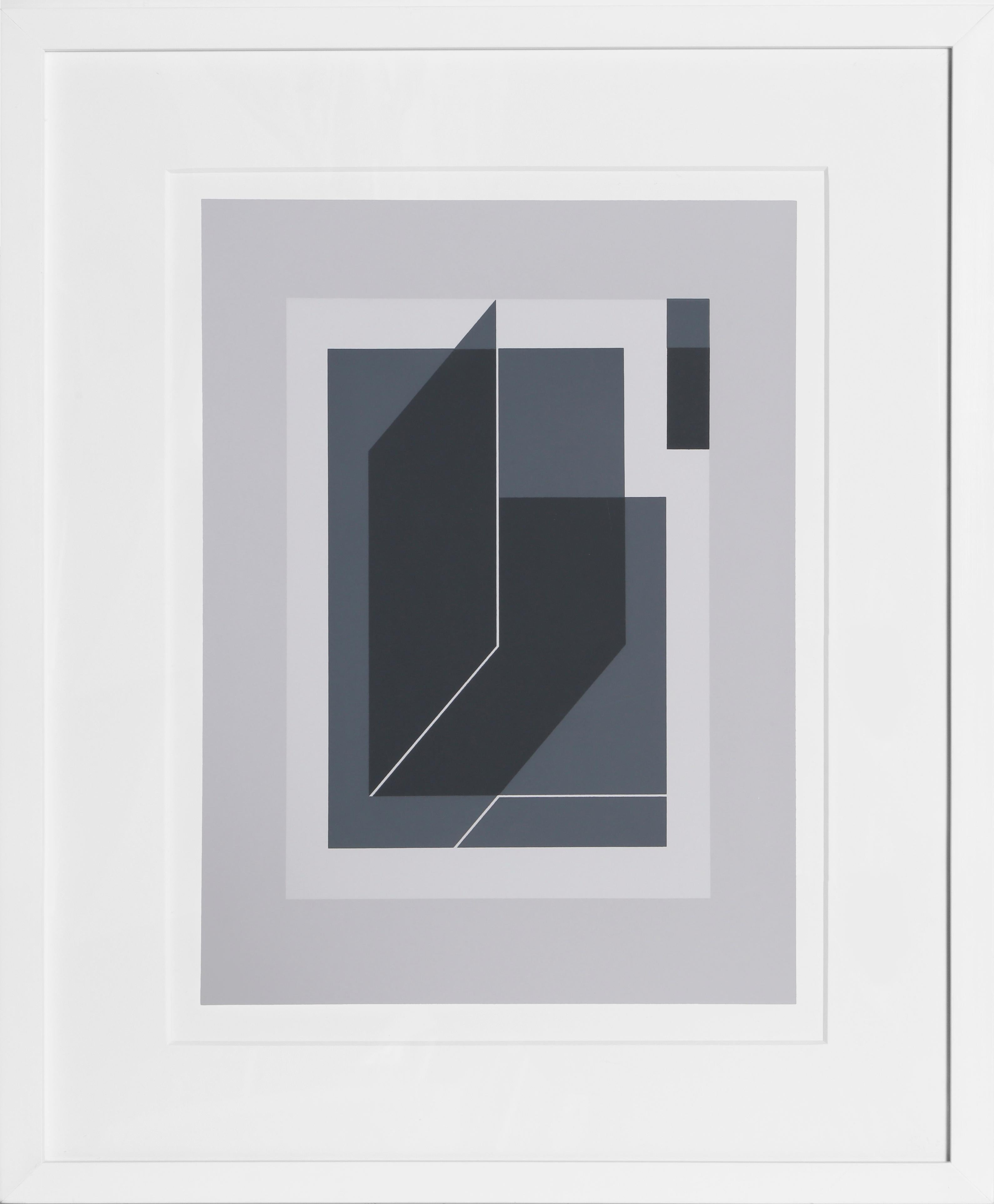 Josef Albers Abstract Print – Gebogenes Schwarz - P1, F25, I1 
