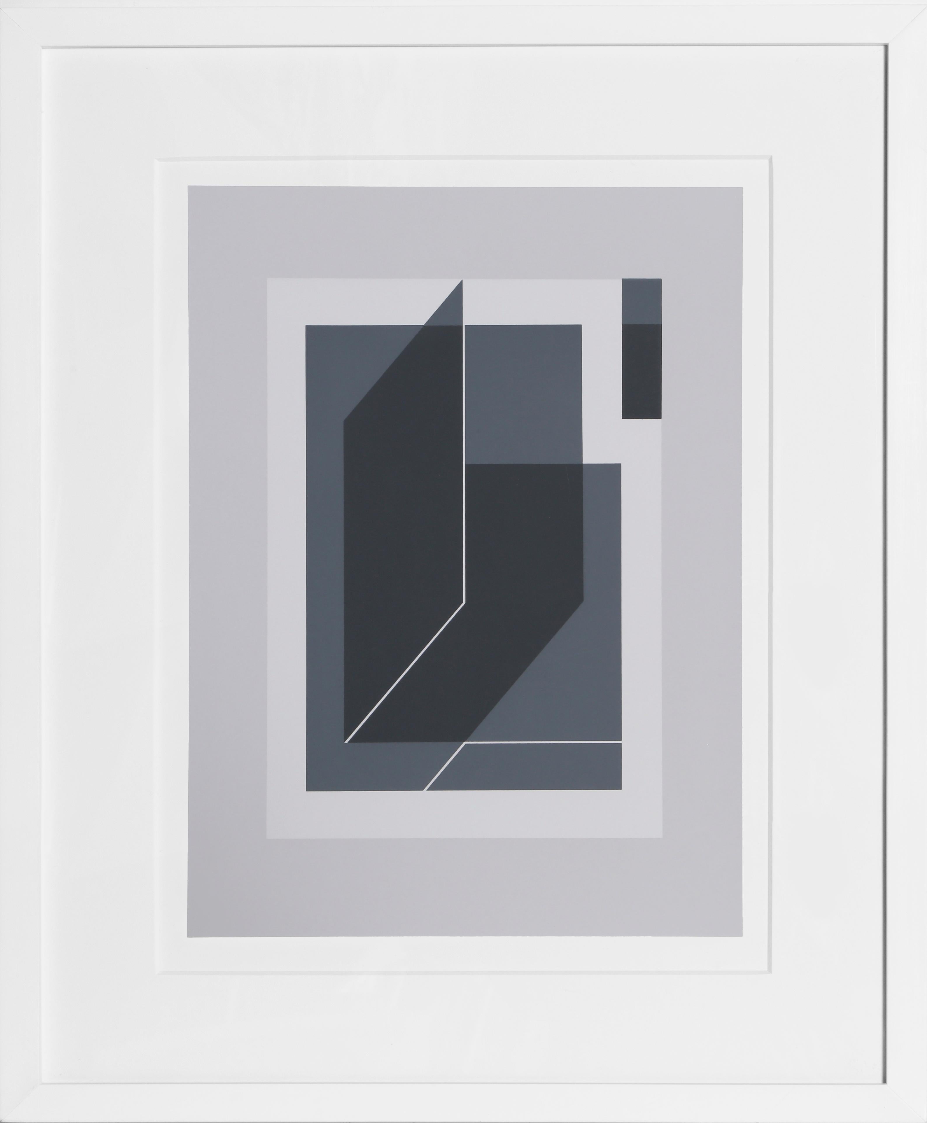 De la carpeta "Formulación: Articulación" creada por Josef Albers en 1972. Esta serie monumental consta de 127 serigrafías originales que constituyen un estudio definitivo de las teorías del color y la forma más importantes del artista.  Con la obra