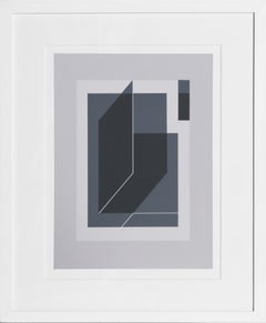 Bent Black - P1, F25, I1, Abstract Geometric Screenprint by Josef Albers
