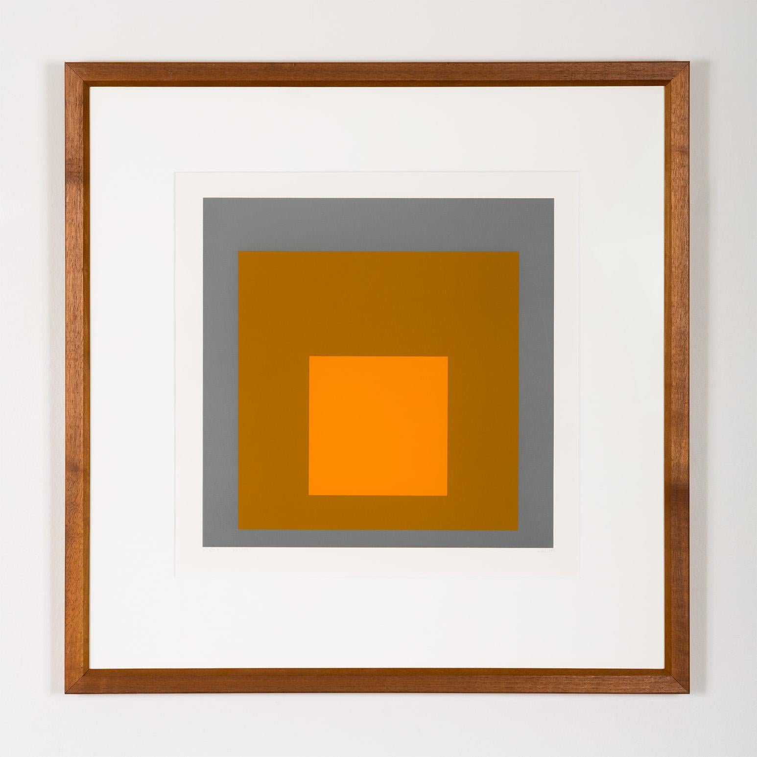 Abstract Print Josef Albers - Orange Cadmium