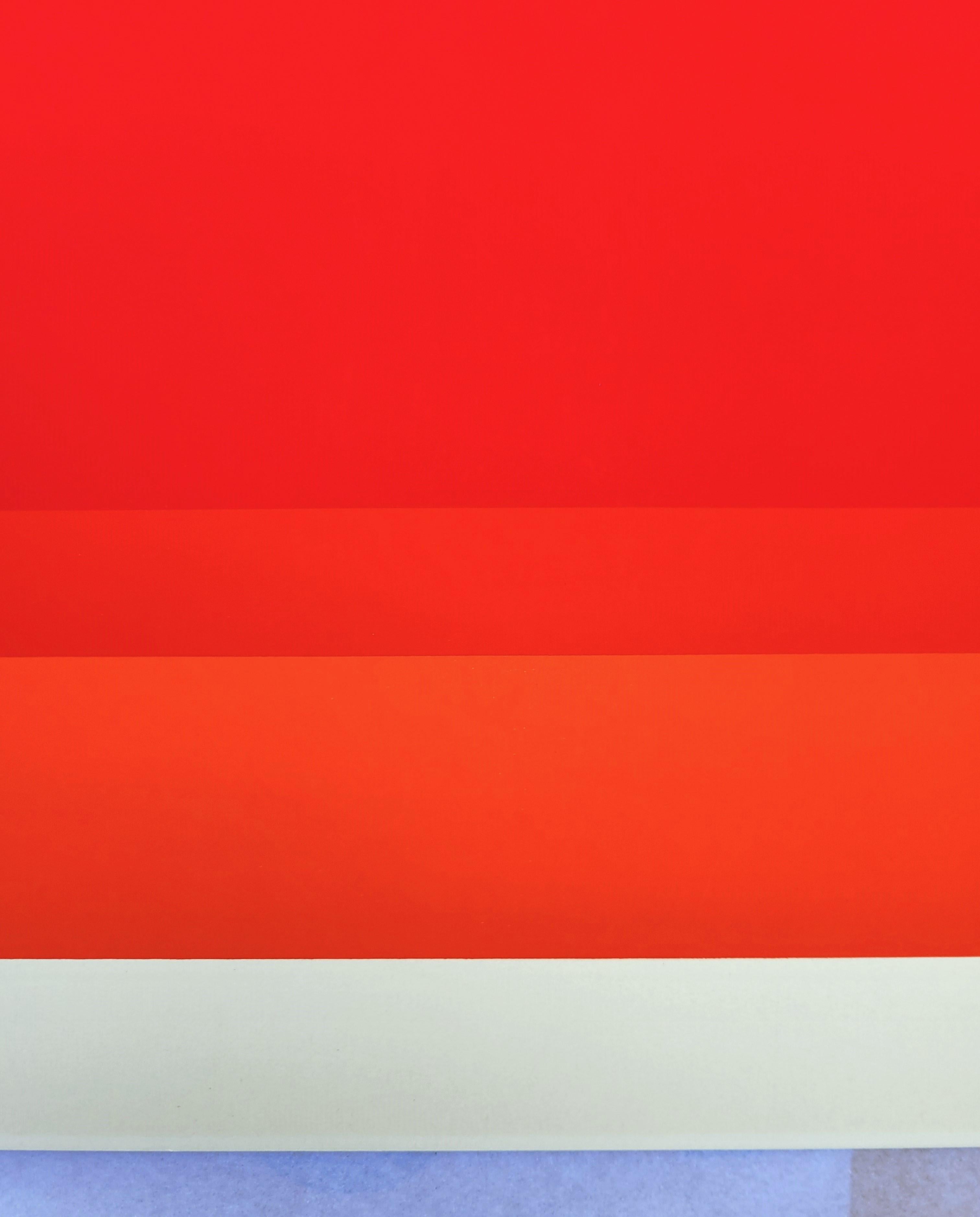 DR-a /// Josef Albers Gran abstracto geométrico naranja Bauhaus Teoría del campo de color 9