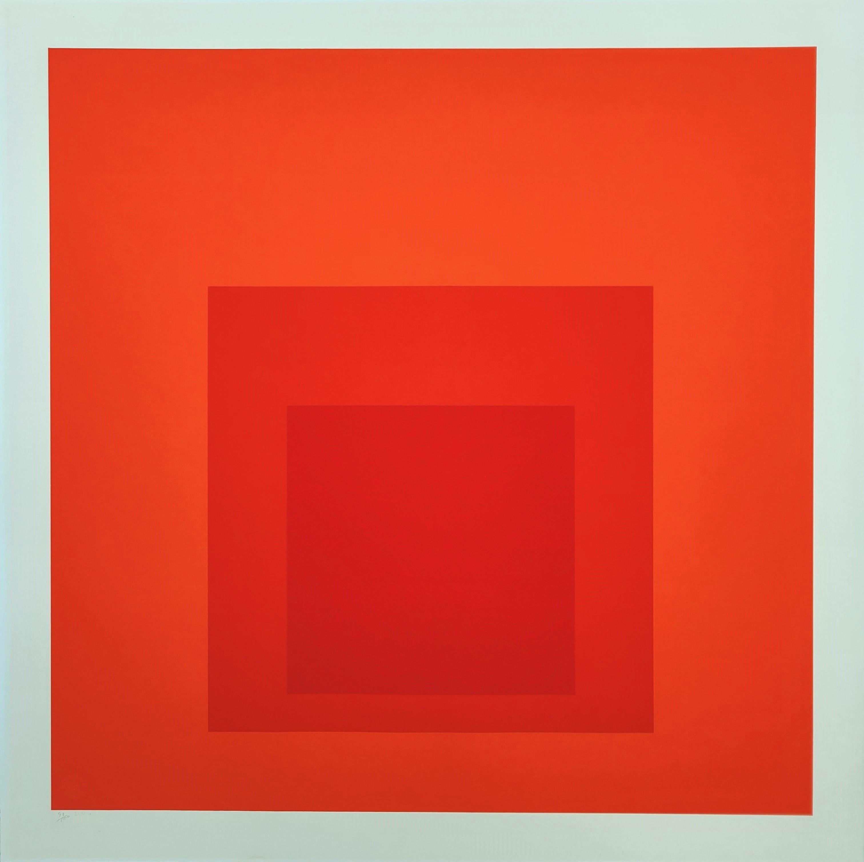 DR-a /// Josef Albers Gran abstracto geométrico naranja Bauhaus Teoría del campo de color 1