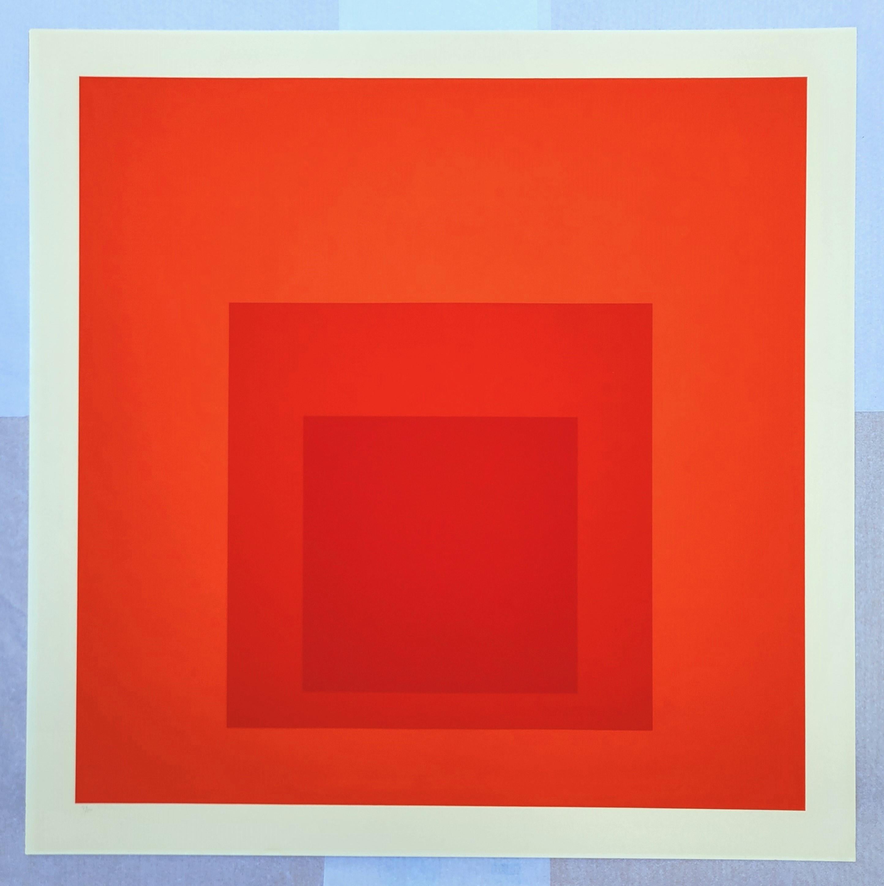 DR-a /// Josef Albers Gran abstracto geométrico naranja Bauhaus Teoría del campo de color 2
