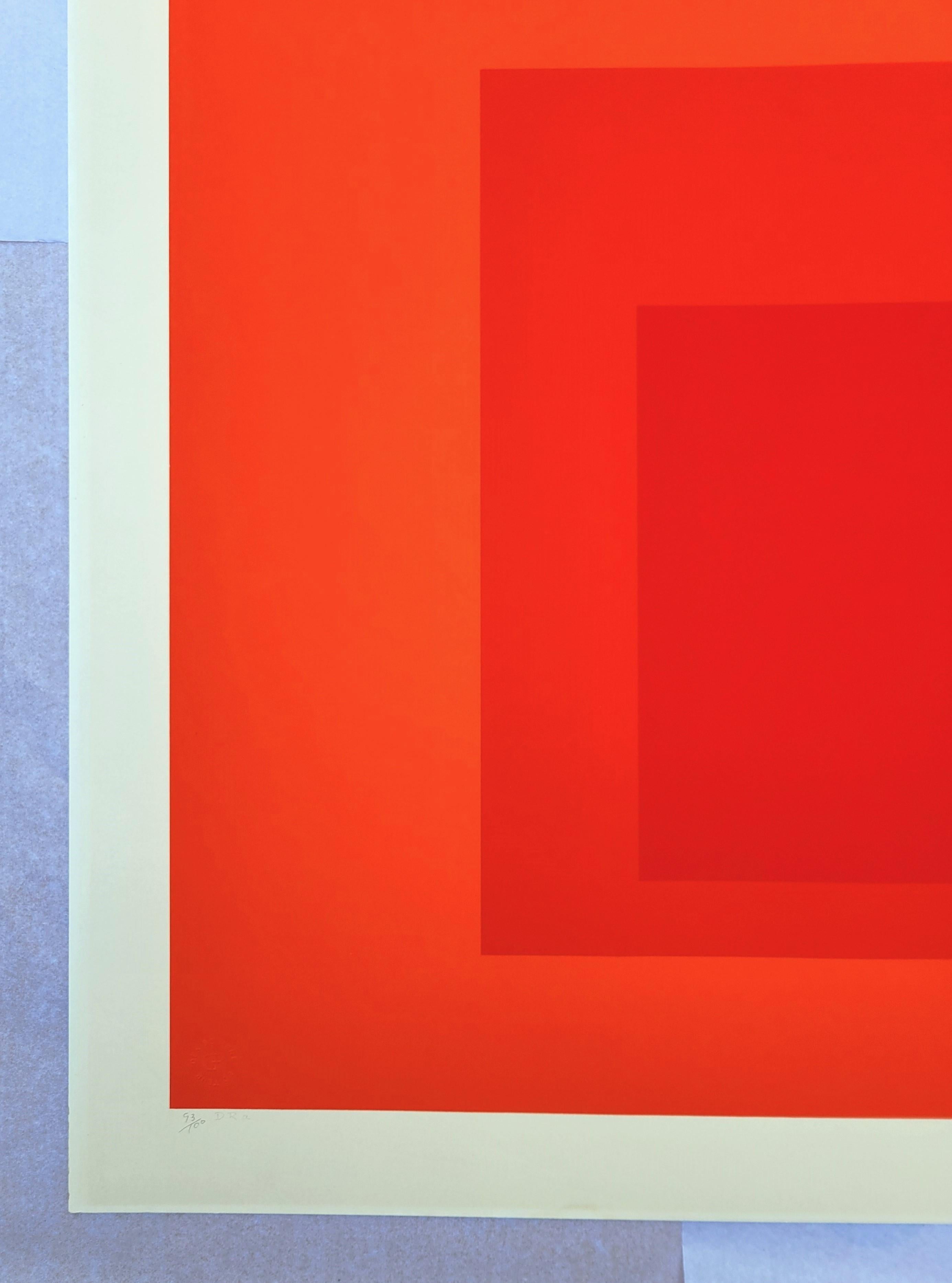 DR-a /// Josef Albers Gran abstracto geométrico naranja Bauhaus Teoría del campo de color 3