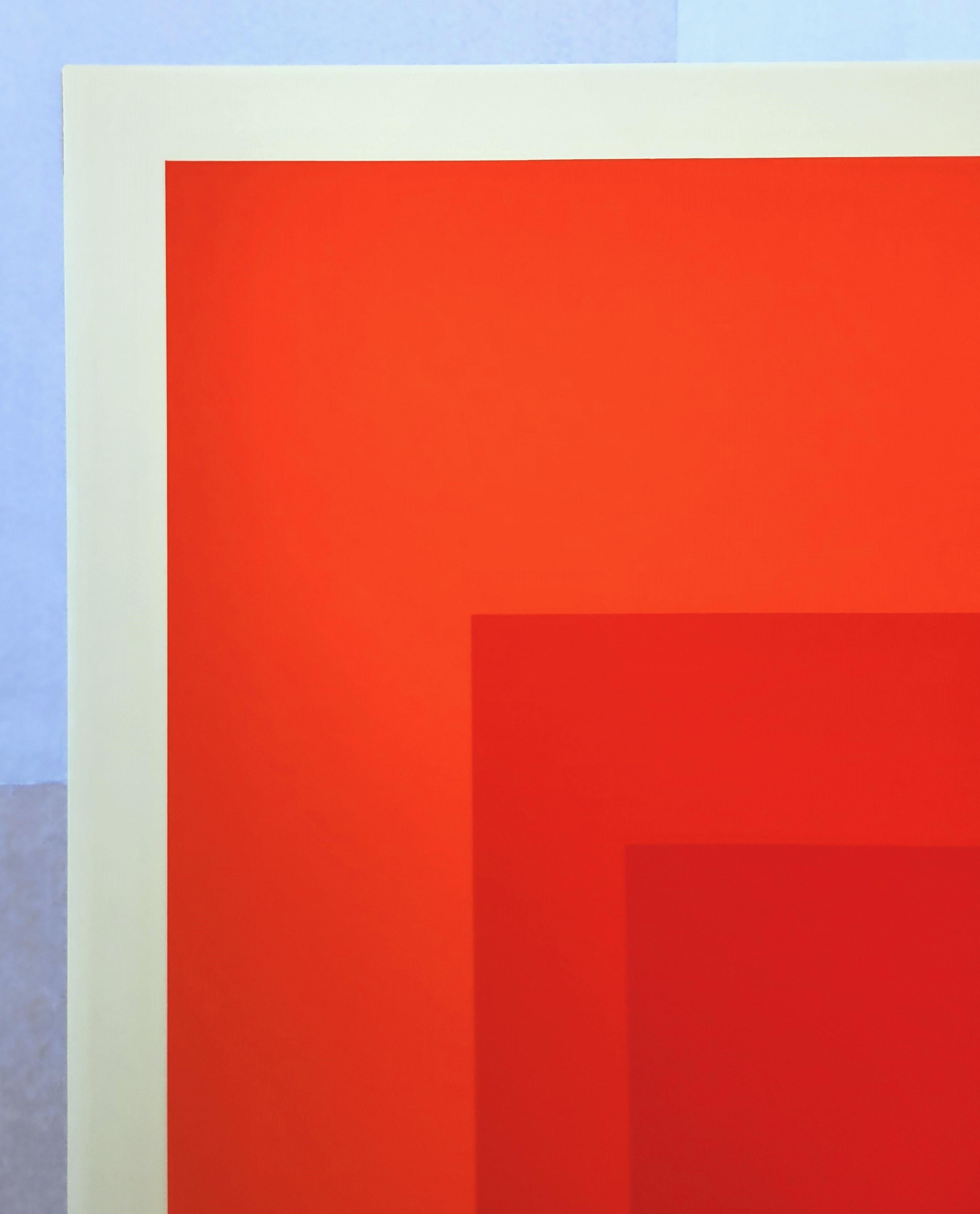 DR-a /// Josef Albers Gran abstracto geométrico naranja Bauhaus Teoría del campo de color 5