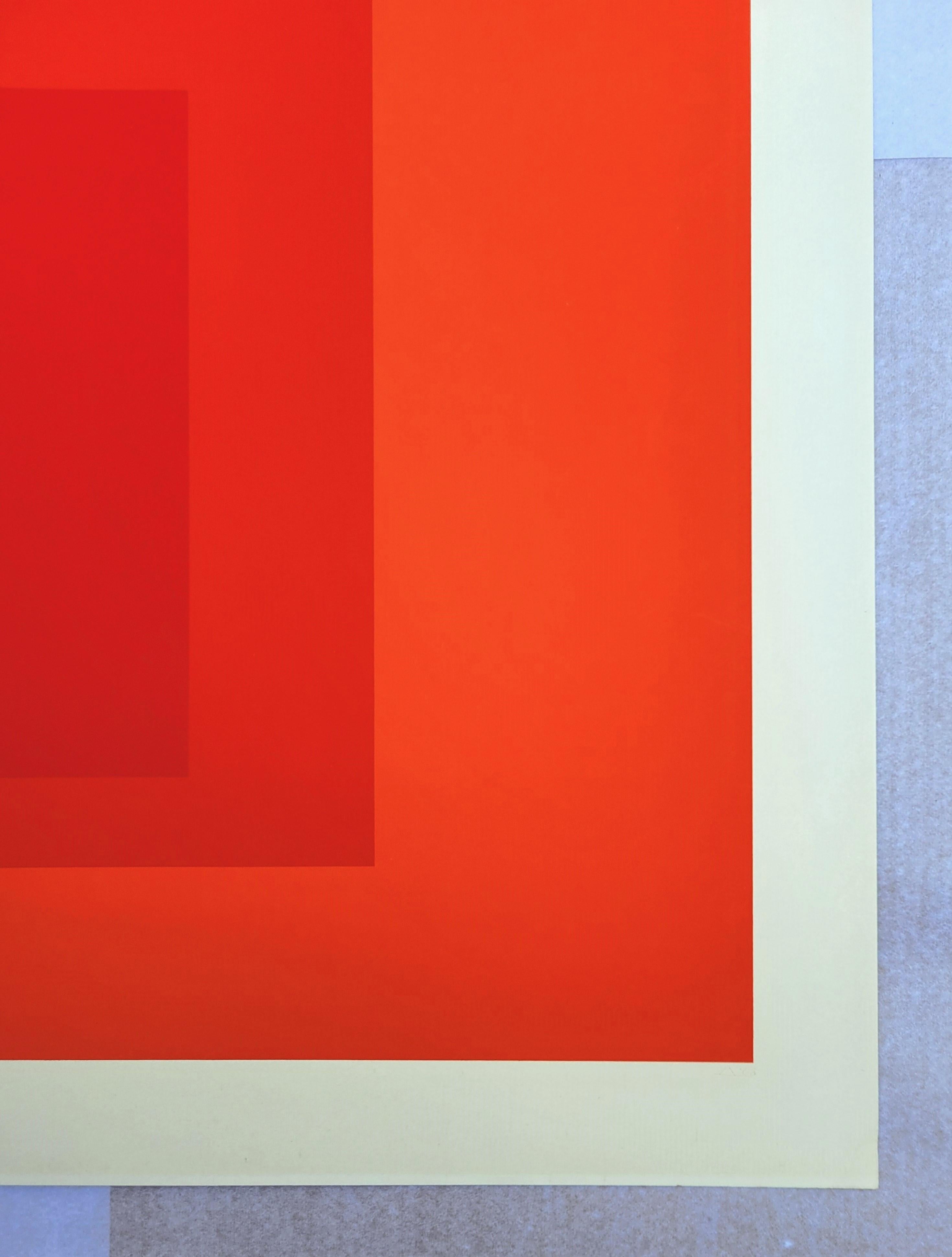 DR-a /// Josef Albers Gran abstracto geométrico naranja Bauhaus Teoría del campo de color 6