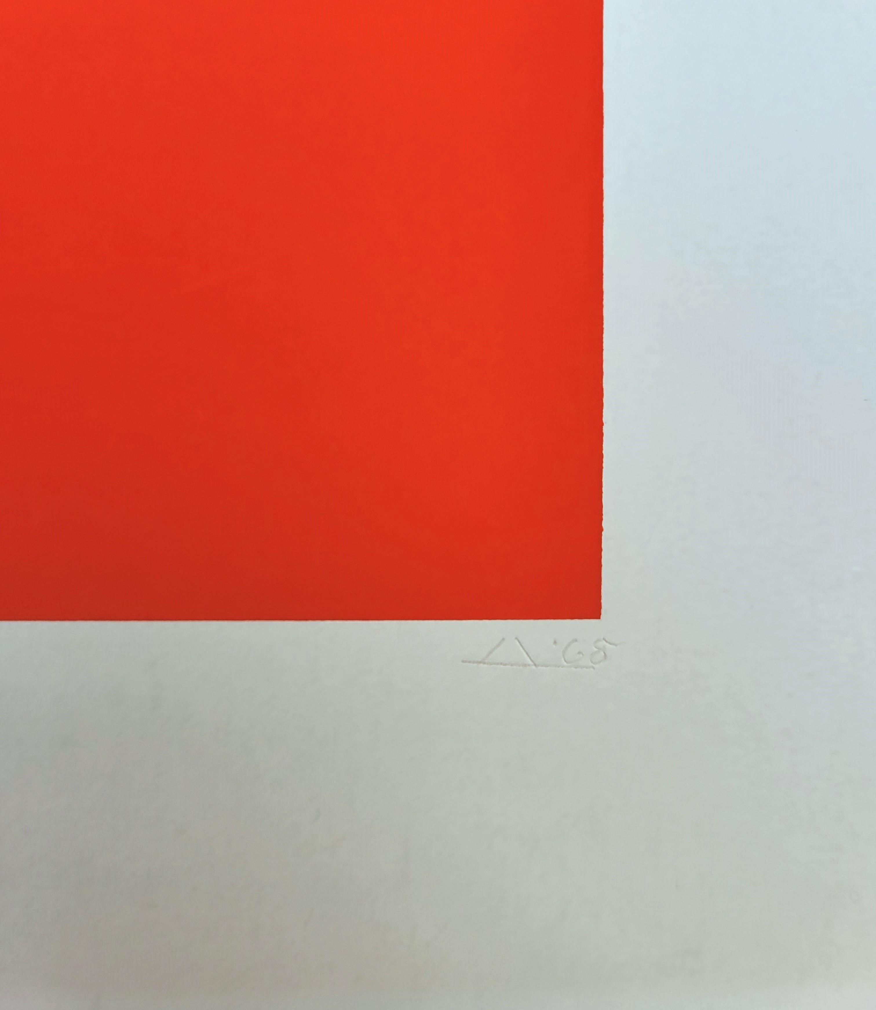 DR-a /// Josef Albers Gran abstracto geométrico naranja Bauhaus Teoría del campo de color 7