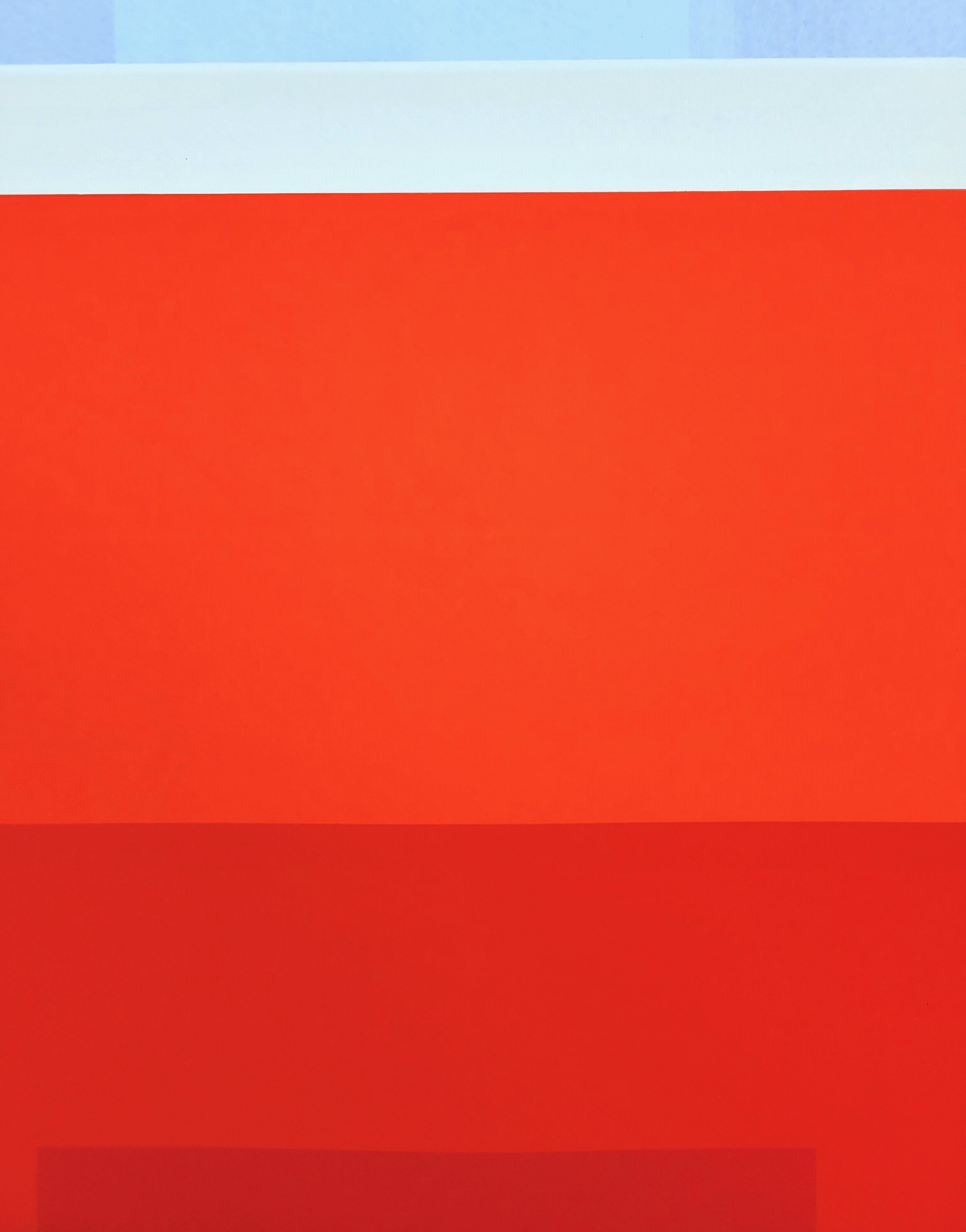 DR-a /// Josef Albers Gran abstracto geométrico naranja Bauhaus Teoría del campo de color 8