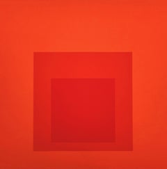 DR-a /// Josef Albers Grande astratto geometrico arancione Bauhaus Teoria del campo di colore
