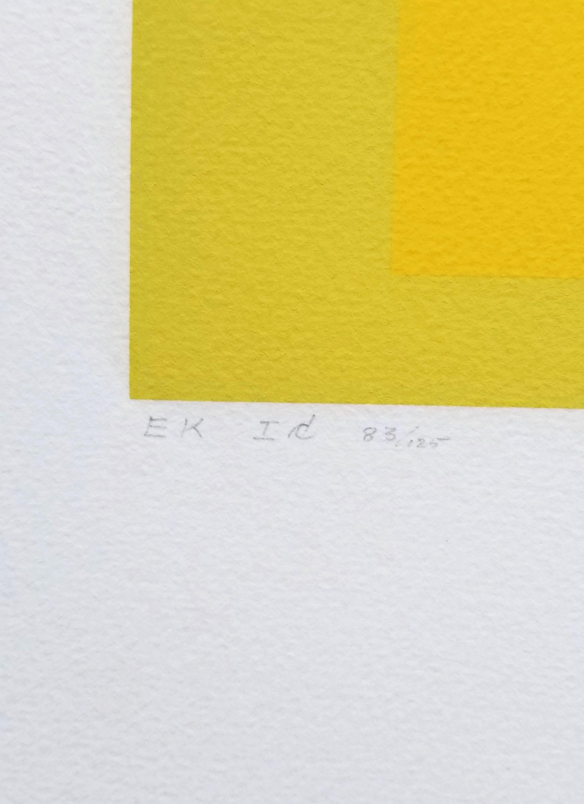 EK Ic /// Bauhaus Abstract Geometric Josef Albers Minimalism Yellow Screenprint For Sale 6