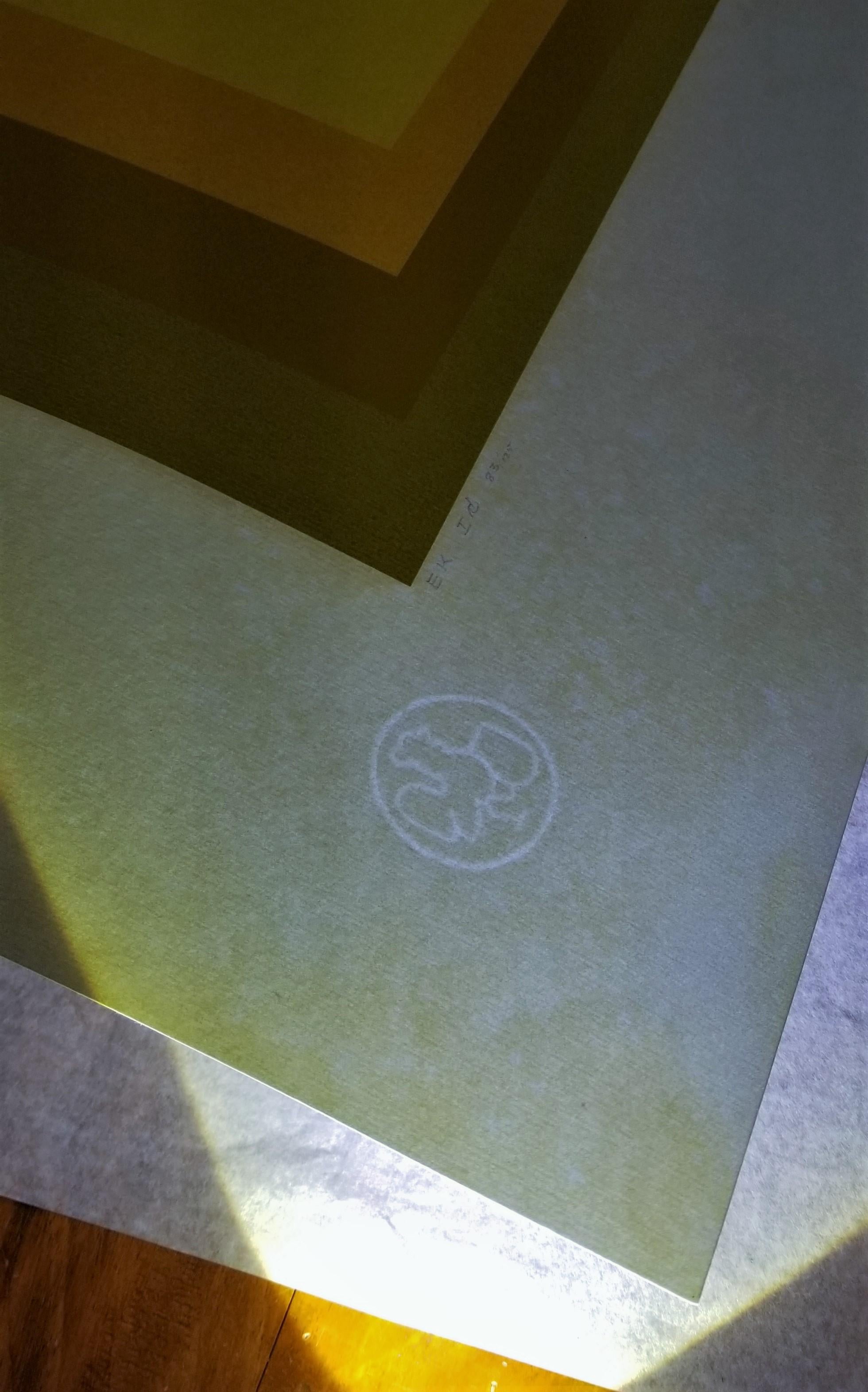 EK Ic /// Bauhaus Abstract Geometric Josef Albers Minimalism Yellow Screenprint For Sale 10