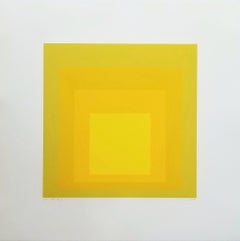 EK Ic /// Bauhaus Abstract Geometric Josef Albers Minimalism Yellow Screenprint