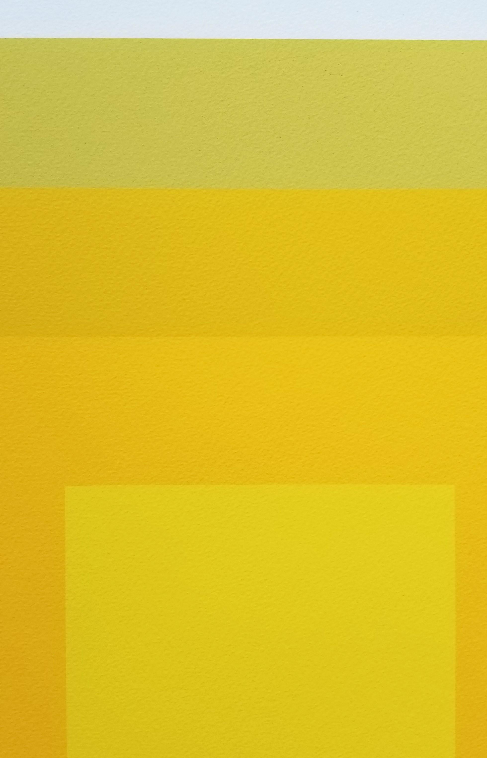 EK Ic /// Bauhaus Abstract Geometric Josef Albers Minimalism Yellow Screenprint For Sale 4